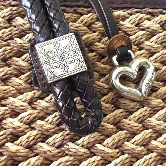 Brighton Handbags - Brighton Rafia Manmade Shoulder/crossbody Bag-Silver Brighton Charms & Hangtag